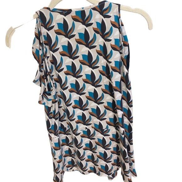 Diane Von Furstenderg DVF Silk Pattern Blouse (S) - Picture 2 of 6